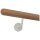 Buche Holz Handlauf Ø 42 mm weiße gewinkelte Edelstahlhalter und Enden; Länge 180 cm mit 3 Halter und Halbkugeln gefräst