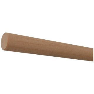 Buche Holz Handlauf unbehandelt Ø 42 mm mit Holzenden ohne Halter, Länge 150 cm und gefast