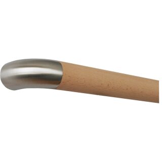 Buche Holz Handlauf unbehandelt Ø 42 mm mit Edelstahlenden ohne Halter, Länge 80 cm und Edelstahl Bogen