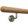 Eiche Holz Handlauf lackiert Ø 42 mm gewinkelte Edelstahlhalter und Enden, Länge 380 cm mit 5 Halter und Halbkugel gefräst