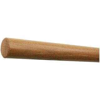 Eiche Holz Handlauf lackiert Ø 42 mm mit Holzenden ohne Handlaufhalter, Länge 50 cm und gefast