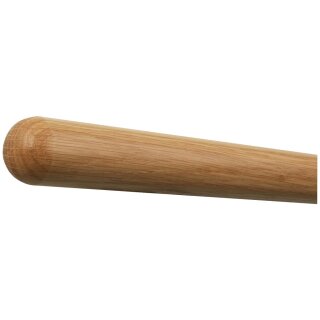 Eiche Holz Handlauf lackiert Ø 42 mm mit Holzenden ohne Handlaufhalter, Länge 150 cm und Halbkugel gefräst