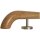 Eiche Holz Handlauf lackiert Ø 42 mm gerade Edelstahlhalter und Enden, Länge 140 cm mit 3 Halter und Holzkrümmling