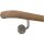Eiche Handlauf Holz unbehandelt Ø 42 mm gewinkelte Edelstahlhalter und Enden