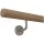 Eiche Holz Handlauf unbehandelt Ø 42 mm gewinkelte Edelstahlhalter und Enden, Länge 370 cm mit 5 Halter und Radius gefräst