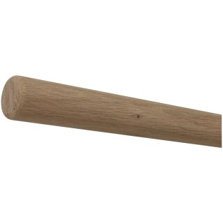 Eiche Holz Handlauf unbehandelt Ø 42 mm mit Holzenden ohne Halter, Länge 100 cm und Radius gefräst