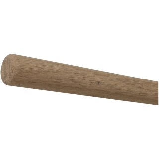 Eiche Holz Handlauf unbehandelt Ø 42 mm mit Holzenden ohne Halter, Länge 160 cm und Radius gefräst