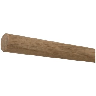 Eiche Holz Handlauf unbehandelt Ø 42 mm mit Holzenden ohne Halter, Länge 370 cm und gefast
