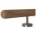 Eiche Holz Handlauf unbehandelt Ø 42 mm gerade Edelstahlhalter und Enden, Länge 180 cm mit 3 Halter und Halbkugel gefräst