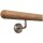 Esche Holz Handlauf Ø 42 mm gewinkelte Edelstahlhalter und Enden, Länge 200 cm mit 3 Halter und Halbkugel gefräst