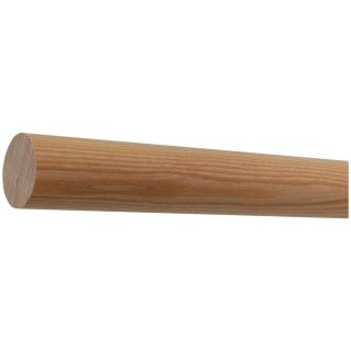 Esche Holz Handlauf Ø 42 mm mit Holzenden ohne Handlaufhalter, Länge 30 cm und gekappt (sägerau)