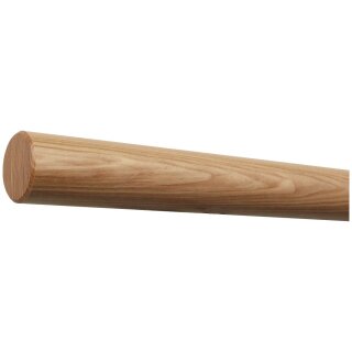 Esche Holz Handlauf Ø 42 mm mit Holzenden ohne Handlaufhalter, Länge 30 cm und gefast