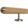 Esche Holz Handlauf &Oslash; 42 mm gerade Edelstahlhalter und Enden