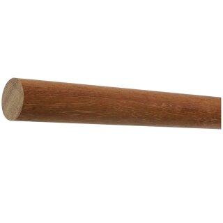 Kambala Iroko Handlauf Geländer Ø 42 mm mit Holzenden ohne Halter, Länge 30 cm und gekappt (sägerau)