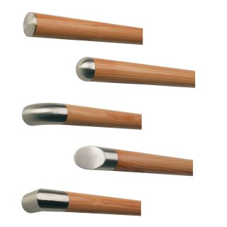 Lärche Handlauf Holz lackiert Ø 42 mm mit Edelstahlenden ohne Handlaufhalter