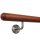 Mahagoni Sipo Handlauf Ø 42 mm gewinkelte Edelstahlhalter und Enden, Länge 300 cm mit 4 Halter und Halbkugel gefräst