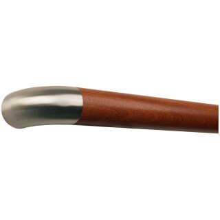Mahagoni Sipo Handlauf Ø 42 mm mit Edelstahlenden ohne Halter, Länge 480 cm und Edelstahl Bogen