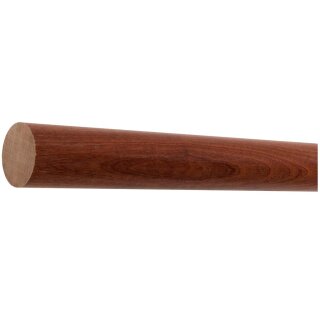 Mahagoni Sipo Handlauf Ø 42 mm mit Holzenden ohne Handlaufhalter, Länge 210 cm und gekappt (sägerau)