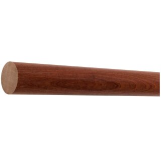 Mahagoni Sipo Handlauf Ø 42 mm mit Holzenden ohne Handlaufhalter, Länge 220 cm und gekappt (sägerau)