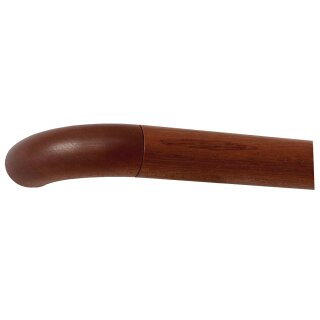 Mahagoni Sipo Handlauf Ø 42 mm mit Holzenden ohne Handlaufhalter, Länge 280 cm und Holzkrümmling
