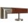 Mahagoni Sipo Handlauf Ø 42 mm gerade Edelstahlhalter und Enden, Länge 280 cm mit 4 Halter und Edelstahlecke