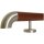 Mahagoni Sipo Handlauf Ø 42 mm gerade Edelstahlhalter und Enden, Länge 300 cm mit 4 Halter und Edelstahlbogen