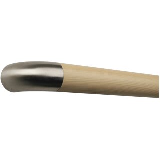Kiefer Holz Handlauf Ø 42 mm mit Edelstahlenden ohne Halter, Länge 30 cm und Edelstahl Bogen