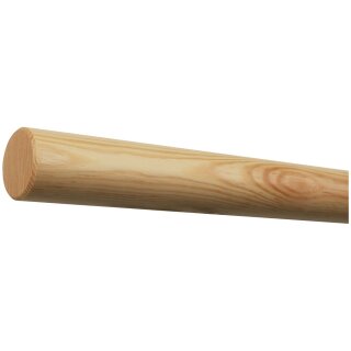 Kiefer Holz Handlauf Ø 42 mm mit Holzenden ohne Halter, Länge 30 cm und gefast