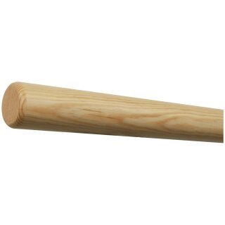 Kiefer Holz Handlauf Ø 42 mm mit Holzenden ohne Halter, Länge 140 cm und Radius gefräst