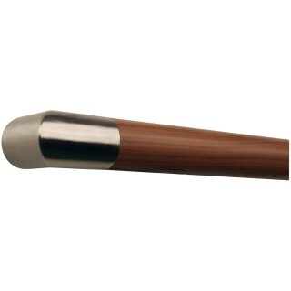 Ami Nussbaum Holz Handlauf Ø 42 mm mit Edelstahlenden ohne Halter, Länge 360 cm und Edelstahl Ecke