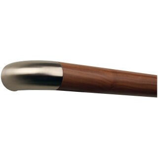 Ami Nussbaum Holz Handlauf Ø 42 mm mit Edelstahlenden ohne Halter, Länge 480 cm und Edelstahl Bogen