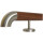 Ami Nussbaum Holz Handlauf Ø 42 mm gerade Edelstahlhalter und Enden, Länge 30 cm mit 2 Halter und  Edelstahlbogen