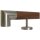 Ami Nussbaum Holz Handlauf Ø 42 mm gerade Edelstahlhalter und Enden, Länge 100 cm mit 2 Halter und  Edelstahlecke