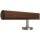 Ami Nussbaum Holz Handlauf Ø 42 mm gerade Edelstahlhalter und Enden, Länge 160 cm mit 3 Halter und gefast