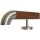 Ami Nussbaum Holz Handlauf Ø 42 mm gerade Edelstahlhalter und Enden, Länge 250 cm mit 4 Halter und Edelstahlbogen