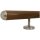 Ami Nussbaum Holz Handlauf Ø 42 mm gerade Edelstahlhalter und Enden, Länge 420 cm mit 5 Halter und Halbrunde Edelstahlkappe