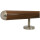 Ami Nussbaum Holz Handlauf Ø 42 mm gerade Edelstahlhalter und Enden, Länge 440 cm mit 6 Halter und Halbrunde Edelstahlkappe