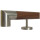 Ami Nussbaum Holz Handlauf Ø 42 mm gerade Edelstahlhalter und Enden, Länge 440 cm mit 6 Halter und Edelstahlecke