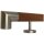 Kambala | Iroko Handlauf Holz lackiert &Oslash; 42 mm gerade Edelstahlhalter und Enden