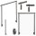 Geländer Edelstahl V2A Seitenmontage, Länge 80 cm mit 2 Pfosten, ohne Querstreben und Seitenabstand 30 mm