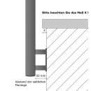 Geländer Edelstahl V2A Seitenmontage, Länge 80 cm mit 2 Pfosten, 5 Querstreben und Seitenabstand 50 mm