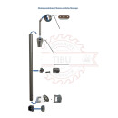 Geländer Edelstahl V2A Seitenmontage, Länge 80 cm mit 2 Pfosten, 5 Querstreben und Seitenabstand 70 mm