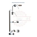 Geländer Edelstahl V2A Seitenmontage, Länge 140 cm mit 2 Pfosten, 5 Querstreben und Seitenabstand 30 mm
