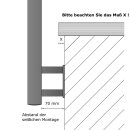Geländer Edelstahl V2A Seitenmontage, Länge 220 cm mit 3 Pfosten, 3 Querstreben und Seitenabstand 70 mm