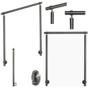 Geländer Edelstahl V2A Seitenmontage, Länge 360 cm mit 4 Pfosten, ohne Querstreben und Seitenabstand 50 mm