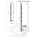 Edelstahlgeländer seitliche Montage mit einer waagerechten Strebe