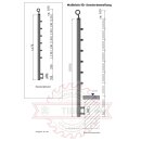 Edelstahlgeländer seitliche Montage mit einer waagerechten Strebe