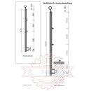 Edelstahlgeländer seitliche Montage mit einer waagerechten Strebe