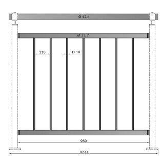 Geländer Edelstahl senkrechte Streben