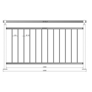 Geländer Edelstahl senkrechte Streben